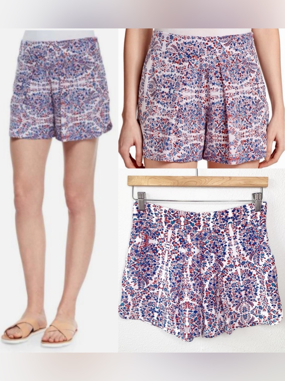 Rebecca Taylor Silk Skort Blue Admiral Red  Size 0 Excellent condition 
EUC